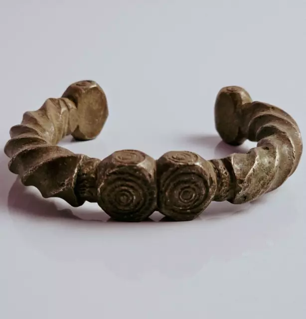 Rare Ancient Bronze Roman Bracelet Antique Snake Amazing Authentic Artifact