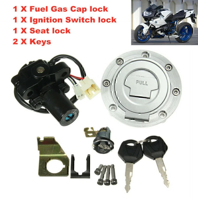 Universal Modified Motorcycle Fuel Gas Cap Ignition Switch Key Seat Lock