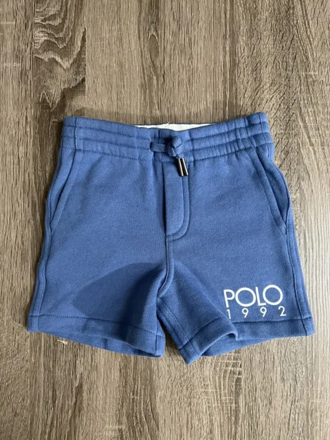 Polo Ralph Lauren 1192  Fleece Shorts Toddler Athletic Sports Baby Sz 9 M Blue