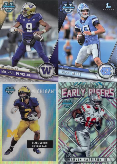 2023 Bowman University Chrome Football Base/Parallels You Pick