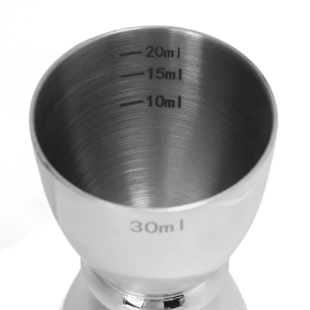 (Mirror Light U Shaped)Stainless Steel Double Head Wine Measuring Cup SN