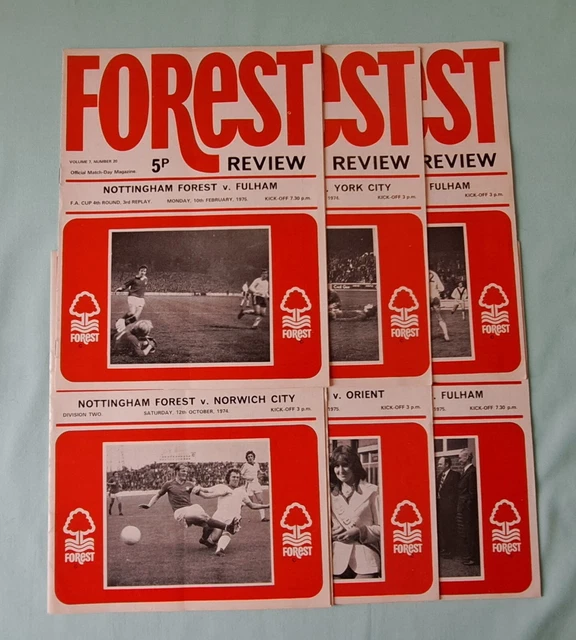 14 X 1973-74 Nottingham Forest Home Collectable Football Programmes £11 ...