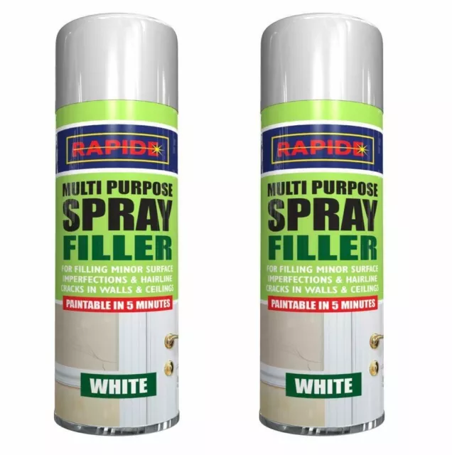 2 x MultiPurpose Spray Filler Smooth Walls Surface Crack Fill Filling - 300ml