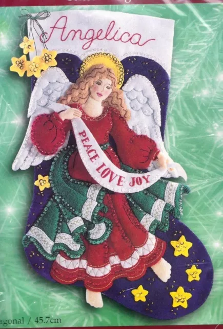 Hazlo tú mismo Bucilla Ángel Celestial Paz Amor Alegría Navidad Fieltro Kit 84191