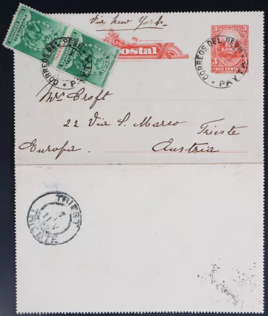 Mayfairstamps Perú 1900 a Austria Papelería Postal Mejorada Tarjeta aah_98