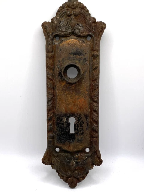 Antique Cast Iron Ornate Door Plate Chatham 7935 Victorian Stamped