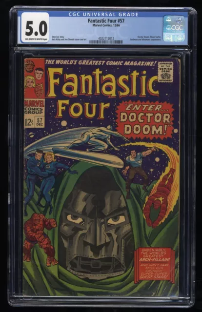 Fantastic Four #57 CGC VG/FN 5.0 Doctor Doom Silver Surfer Appearance Marvel