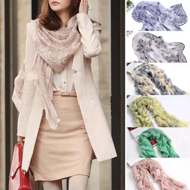 Women Fashion Pretty Long Soft Chiffon Scarf Wrap Shawl Stole Scarves Lot 2