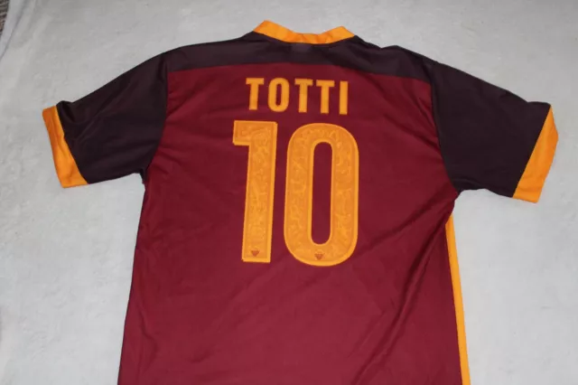 As Roma Football Retro T Shirt Totti 10 Size Large L Mens