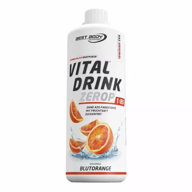 Best Body Nutrition Vitale Boisson Zerop Orange Sanguine 1L Bouteilles Low Carb