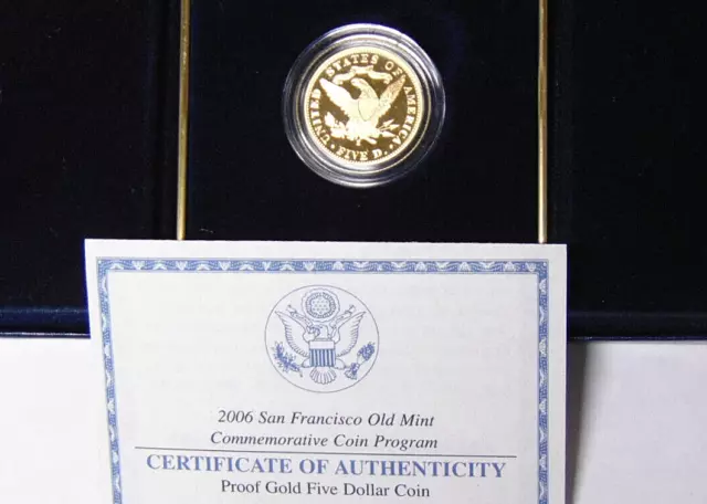 Proof 2006-S San Francisco Old Mint $5 Gold Commemorative With Box and COA