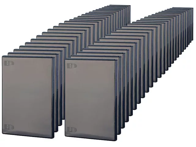 50 boîtiers d'archivage noirs CD/DVD - Pearl
