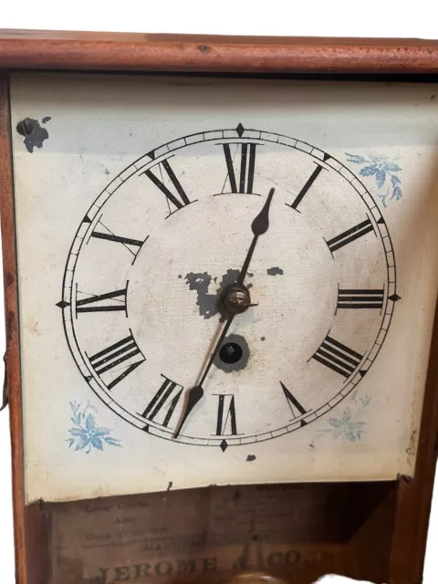 Vintage 19th Century Jerome & Co. New Haven Conn Mahogany Veneered Mantel Clock 3