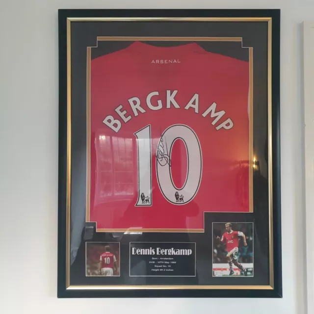Dennis Bergkamp Signed Framed Arsenal Football Shirt COA