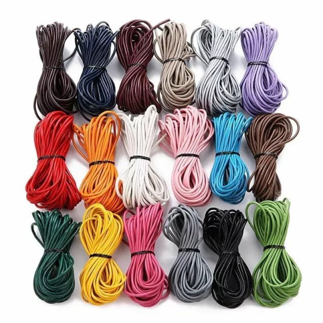 Leather Round Cord Bracelet Thread Rope Necklace Jewelry Making Finding 10meter