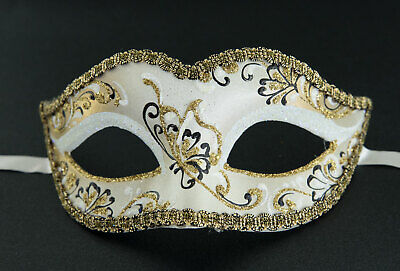 Mask from Venice Colombine White Golden for Child Or Small Face 1133 V18