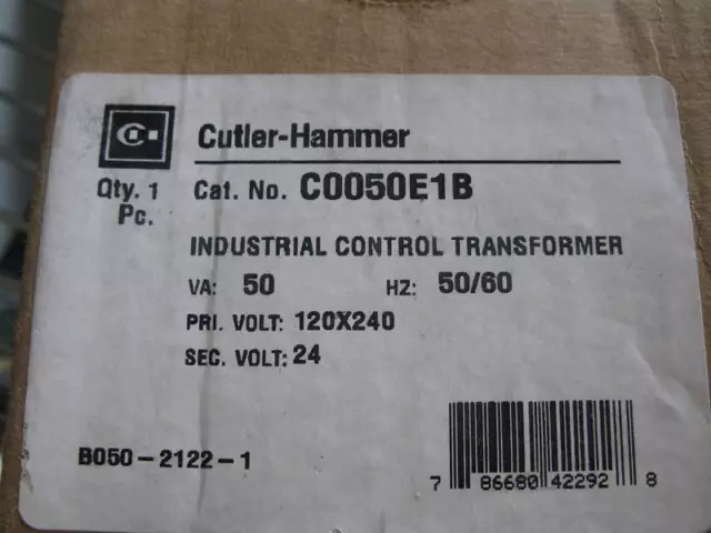 Eaton Cutler Hammer C0050E1B  Control Transformer NEW
