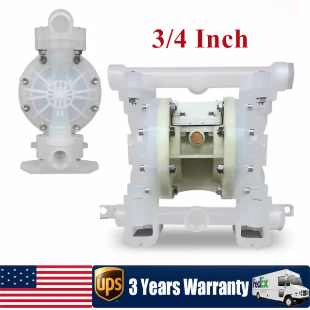 Chemical Air-Operated Double Diaphragm Pump Industrial 3/4inch Inlet & Outlet