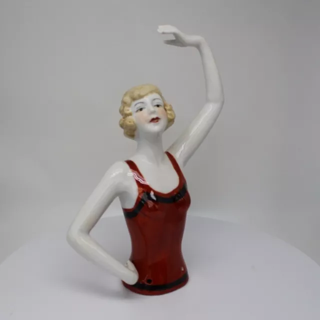 Half doll Figurine Pin-up Half Doll Pincushion Arms Away French Style Art Deco S