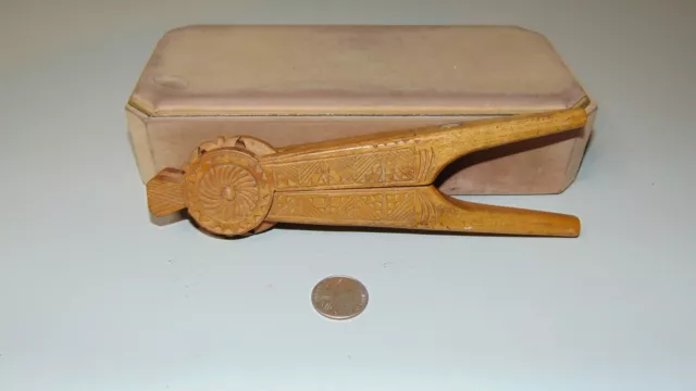 Vintage Hand Carved Wooden Nut Cracker Made In Yugoslavia