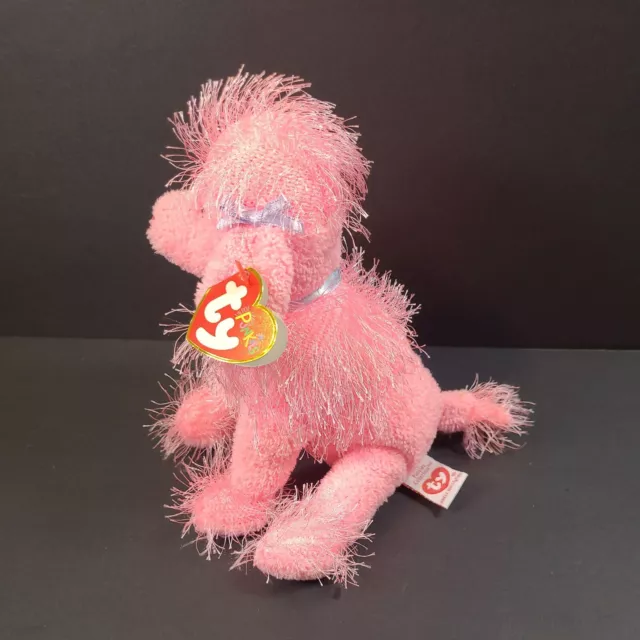 Ty Beanie Punkies Flair Pink Poodle Dog With Tag Plush Stuffed Animal Puppy Toy 2