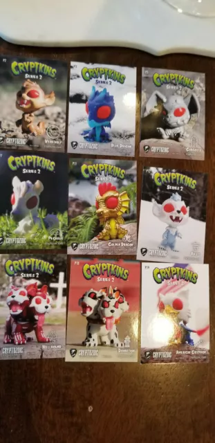 2019 Sdcc Wondercon Exclusive Cryptozoic Cryptkins Promo Card Lot 0F 9 Different