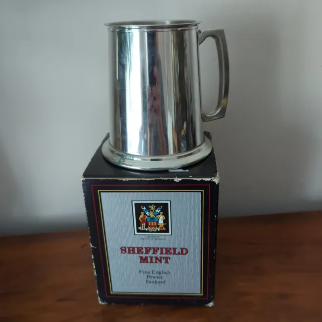 Sheffield Mint Fine English Pewter Tankard in Box Unused