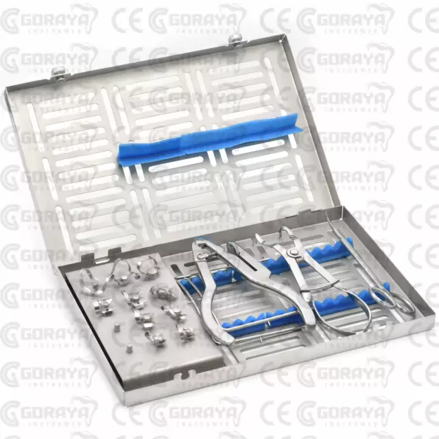 Dental Rubber Dam Kit Ainsworth Brewer Winged Rubber Dam Clamps Forceps Frame