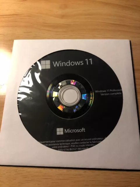 DVD Microsoft Windows 11 Pro 64-Bits langue française (aucune licence)