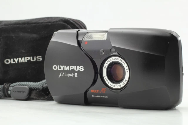 [NEAR MINT++] Olympus μ mju II Black Point & Shoot 35mm Film Camera From JAPAN