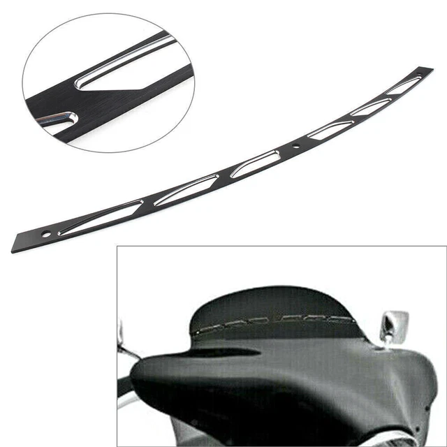 Finitura parabrezza cupolino taglio adatto per Harley Electra Glide FLHTC FLHX 96-13 nero