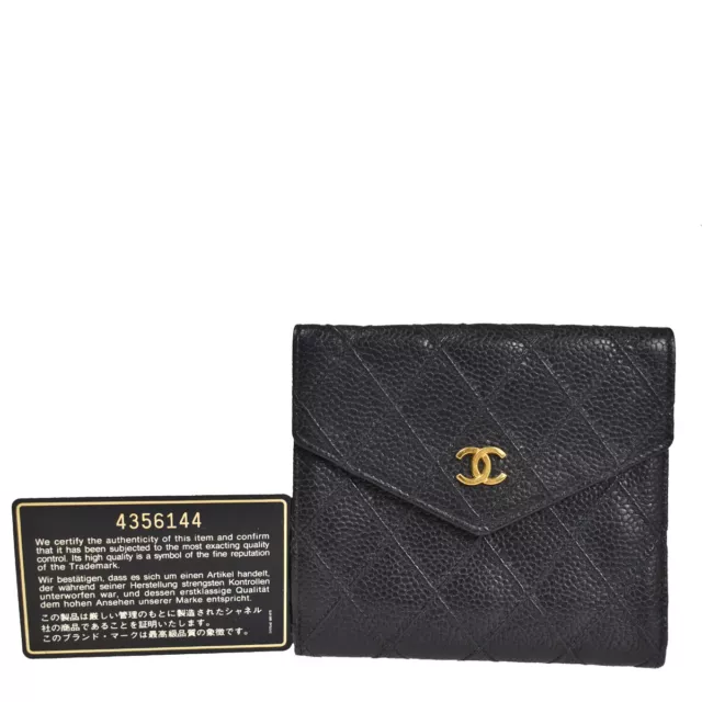 Vintage CHANEL red caviar leather wallet with large CC logo