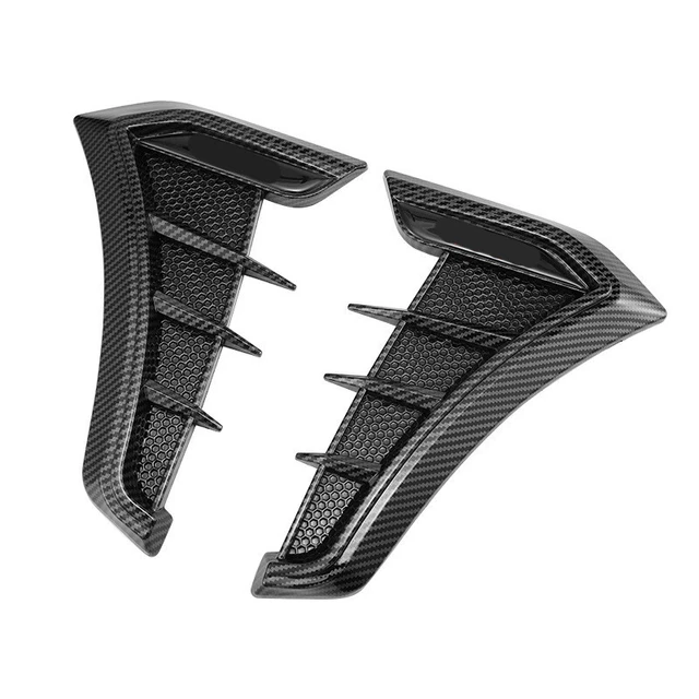 2× Universal Carbon Fiber Side Vent Car SUV Air Flow Fender Grille Decorative 2