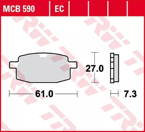 Satz Bremsbelag TRW Lucas MCB590EC, Organisch ECO mit ABE