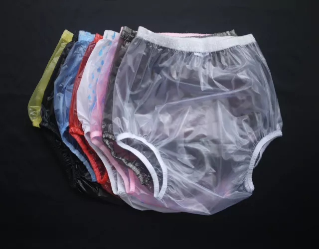 White S - 2pcs Pull On Plastic Pants ,underwear Men , Boxers Pvc