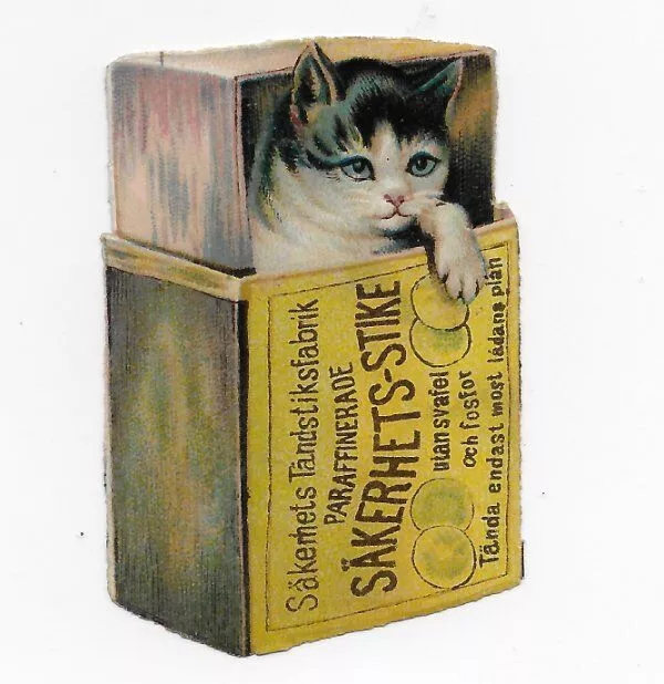 1888 Chromo de Coupis Fantasy Cats & Objects No.1 Victorian Die-cut Scrap. 2"