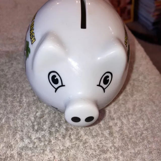 South Beach Miami Beach Souvenir Piggy Bank, Art Deco agiftcorp 4-1/2"T