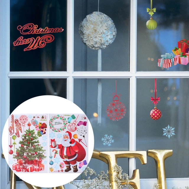 2 pegatinas de pared de Navidad tatuajes de pared pegatinas decorativas para
