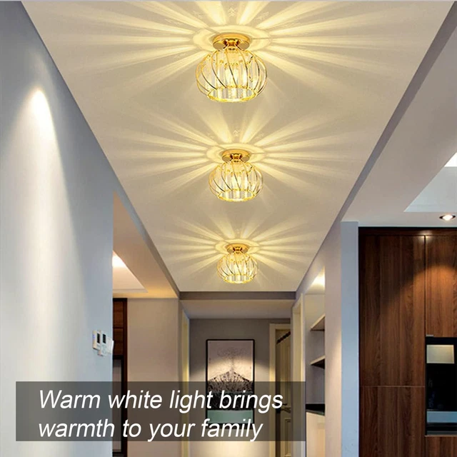 2 Pack Semi Flush Mount LED Ceiling Light Fixtures Small Crystal Ceiling Lights