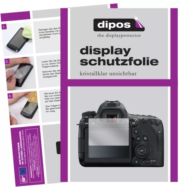 6x Schutzfolie für Canon EOS 6D Mark II klar Displayschutzfolie Display Schutz