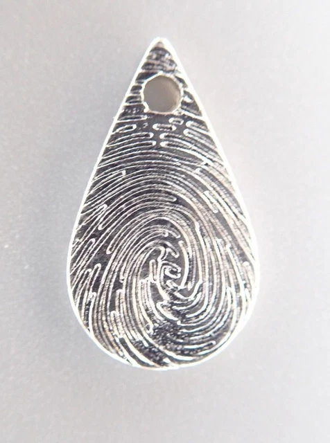 9x14mm Tropfen Fingerabdruck Charm Anhänger silberfarben 1-50 Stück  SB 246