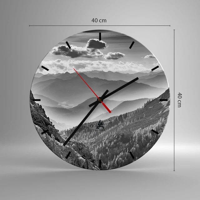 ARTTOR Orologio da Parete in Vetro 40x40cm Piccolo Moderno Orologio da Muro Per Casa Cucina Soggiorno Silenzioso Wall Clock Decorazione Orologio da Appendere - C4AC40x40-3321