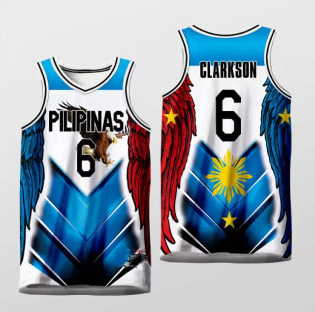 Custom Philippines Jordan Clarkson #6 Team Pilipinas Basketball Jersey White