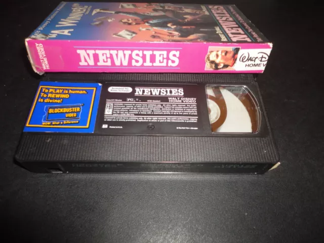 Newsies (VHS, 1992) Christian Bale Robert Duvall Rare Disney Musical HTF 3