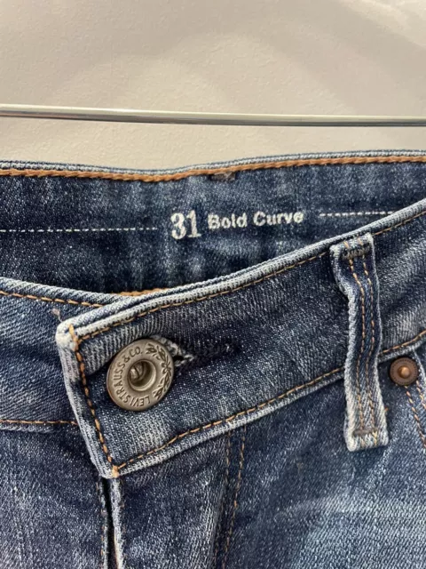 Sexy LEVIS BOLD CURVE SKINNY - Medium Blue Denim Jeans Womens ~10 / 31x32 Inseam 2