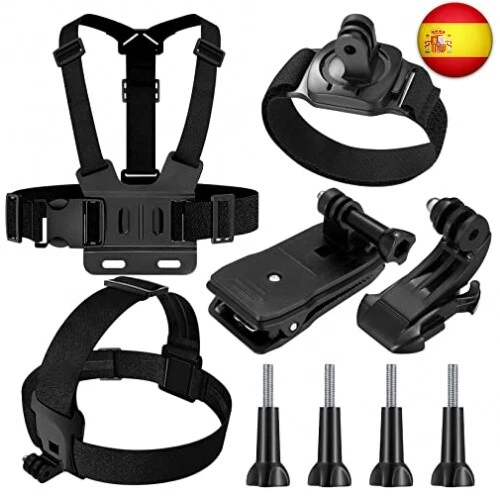 Kit 9 en 1 Accesorios Gopro Camara Deportiva, Arnes Pecho Gopro, Correa de