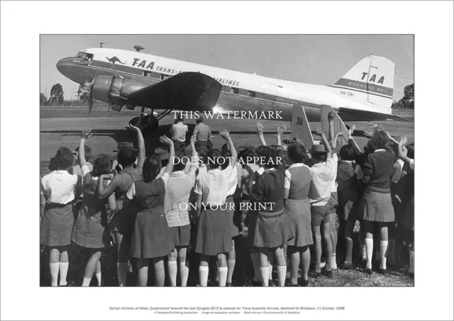 TAA Final Douglas DC-3 Flight A3 Art Print – Miles Qld 1968 – 42 x 29 cm Poster