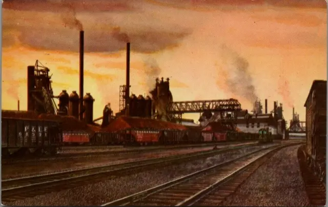 Pittsburgh Lake Erie Railroad Blast Furnaces Smoke Republic Steel Youngstown OH
