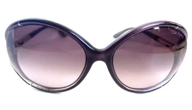 New Tom Ford TF 124 Sandrine 74Z Purple 60mm Oversized Women's Sunglasses