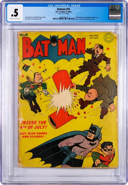 Batman #18 1943 CGC .5 Hitler, Hirohito, Mussolini App.  Not Superman #17 1942